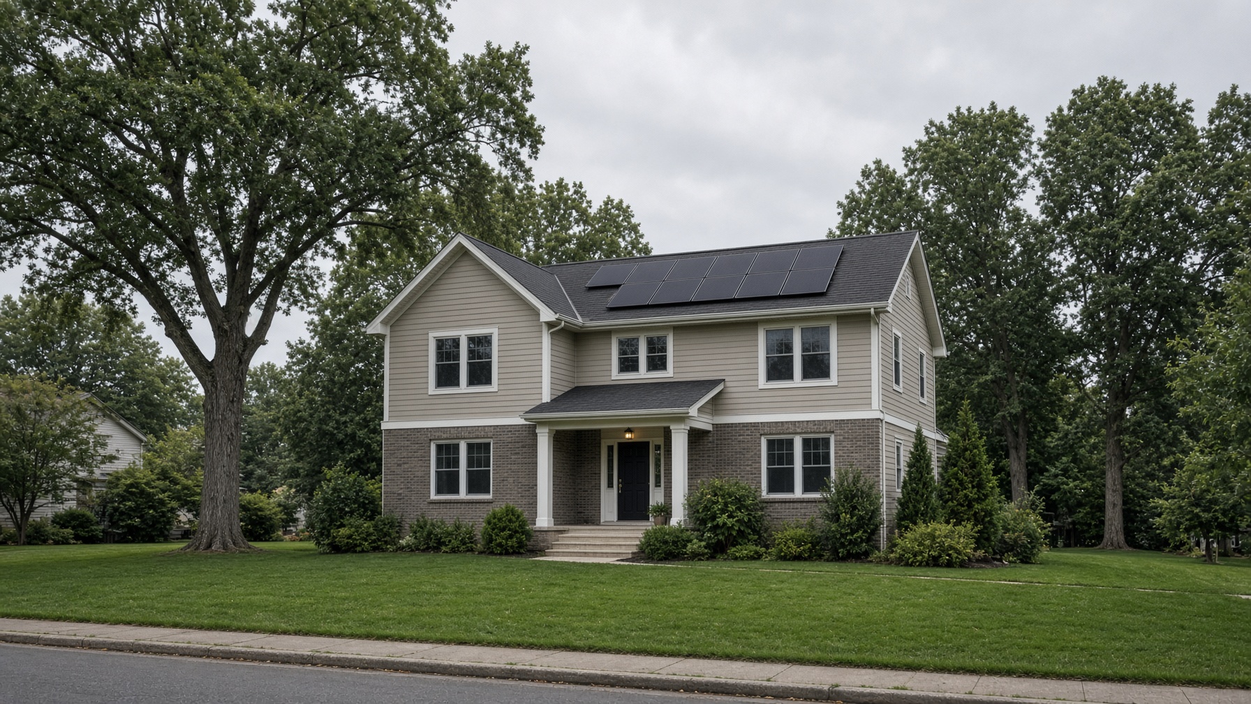 A Syracuse suburban home with solar panels
